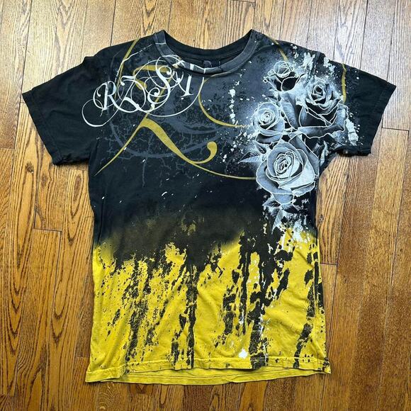 Vintage Y2K RZST Affliction Grunge Skater T Shirt Size M - Picture 1 of 5